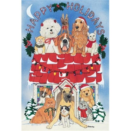 Pipsqueak Productions Pipsqueak Productions C959 Mix Dog With Cat Holiday Boxed Cards C959